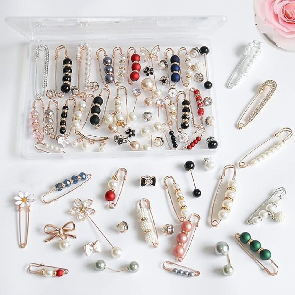 145 Pcs Brooch Pins with Faux Pearls for Women Clothing Accessories - Picture 7 of 7